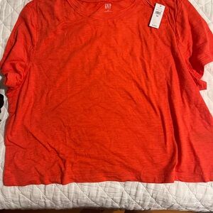 GAP Red Boxy Oversized Short Sleeve Tee
